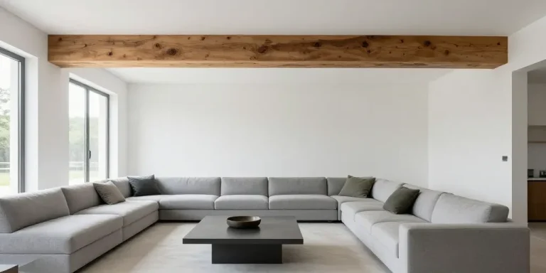 salon moderne avec poutre apparente